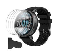 Rojeuinn 4 Piezas Protector de Pantalla para Amazfit Active MAX,Cristal Vidrio Templado con Herramienta de Fácil Instalación,Sin Burbujas,Anti-Arañazos,Protector de Pantalla HD