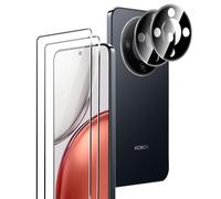 Rojeuinn Cristal Templado para Honor Magic 8 Lite,2 Piezas de Vidrio Protector con localizador+2 Piezas de protección de cámara,Protector de Pantalla Anti-rayaduras de dureza 9H