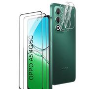 Rojeuinn Cristal Templado para OPPO A5 4G/5G/OPPO A5m,2 Piezas de Vidrio Protector con localizador+2 Piezas de protección de cámara,Protector de Pantalla Anti-rayaduras de dureza 9H