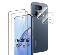 Rojeuinn Cristal Templado para Realme 16 Pro 5G,2 Piezas de Vidrio Protector+ película Protectora para cámara,Protector de Pantalla Anti-rayaduras de dureza 9H