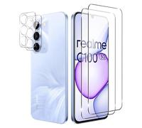 Rojeuinn Cristal Templado para Realme C100 5G,2 piezas de vidrio protector+ película protectora para cámara,protector de pantalla anti-rayaduras de dureza 9H