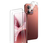 Rojeuinn Cristal Templado para Vivo V70 / V70 Elite 5G,2 Piezas de Vidrio Protector+ película Protectora para cámara,Protector de Pantalla Anti-rayaduras de dureza 9H
