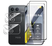 Rojeuinn Cristal Templado para Xiaomi Poco F8 Pro,2 Piezas de Vidrio Protector+ película Protectora para cámara,Protector de Pantalla Anti-rayaduras de dureza 9H