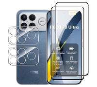 Rojeuinn Cristal Templado para Xiaomi Poco F8 Ultra,2 Piezas de Vidrio Protector+ película Protectora para cámara,Protector de Pantalla Anti-rayaduras de dureza 9H
