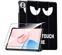 Rojeuinn Funda para Honor Pad 10 12.1" 2025 +1 Pack Cristal Vidrio Templado,con Función Soporte,Anti-Arañazos Protectora Case función -Ojos Grandes