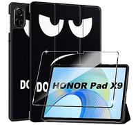Rojeuinn Funda para Honor Pad X9+1 Pack Cristal Vidrio Templado Protector de Pantalla,con Función Soporte,Anti-Arañazos Protectora Case función-Don't Touch
