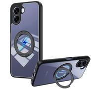 Rojeuinn Funda para OPPO A6X/A6T/A6K 4G/5G,Funda de PC Soporte Giratorio de 360° y Función magnética,Cómodo al Tacto,Anti-caída-Transparente
