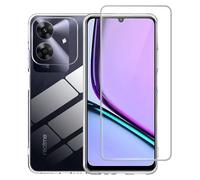 Rojeuinn Funda para Realme Note 60+ 1 Pack Cristal Vidrio Templado, Protector de Pantalla Ultra Claro, dureza 9H, Funda Protectora Suave y Ultrafina a Prueba de Golpes -Transparente