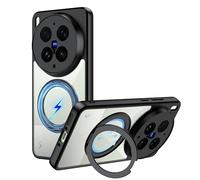 Rojeuinn Funda para Vivo X300 Ultra 5G, Funda de PC de con Soporte Giratorio de 360° y Succión Magnética, Cómodo al Tacto, Anti-caída, Resistente a Huellas Dactilares,Transparente