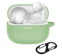 Rojeuinn Funda para Xiaomi Redmi Buds 6/8 Pro,Suave Silicona Carcasa Protectora,Anti-Arañazos Protectora Case función de Mosquetón-Verde