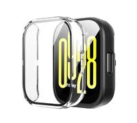 Rojeuinn Pack de 2 Fundas para Xiaomi Redmi Watch 5 Active Funda Protectora con Protector de Pantalla, PC Dura 360° Funda Protectora Ultrafina Antiarañazos Antipolvo - Transparente+Negro