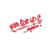 (Rojo - 15 cm) Pegatinas para coche con letras creativas para motocicletas "Nunca te rindas" Pegatinas