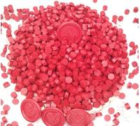 Rojo 300 piezas cera de sellado, perlas de cera de sellado juego de sello de cera octagonal para invitaciones, tarjetas, sobres, paquetes de vino, envoltorios de regalo (rojo)