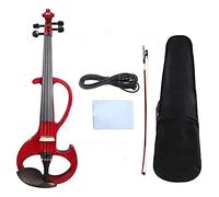 Rojo 4/4 Electric Silent Violin Hecho A Mano,Arco Violín principiantes