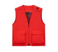 Rojo,4XL,Chaleco de Fotografía Casual al Aire Libre para Hombres Chaleco de Fotografía Chaleco de Malla Chaleco de Herramientas Chaleco Multi-Bolsillos Chaleco de Pesca de Verano para Hombres