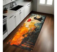 Rojo Alfombras de Cocina Chica del Arte del Grafiti 40 x 120 cm Antideslizantes, Alfombras Modernas Lavables para Pasillo, Comedor y Entrada
