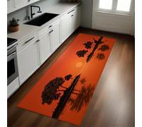 Rojo Alfombras y Tapetes de Cocina Isla del Amanecer en el océano 40 x 120 cm Antideslizantes y Lavables para Cocina, Pasillo, Salón y Dormitorio