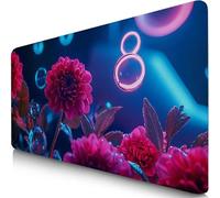 Rojo Alfombrilla Ratón XXL 600x400x3mm Mouse Pad Grande Gaming Planta Alfombrilla Escritorio con Base Antideslizante, Precisión y Velocidad en Juegos, Mousepad para Ratón y Teclado, PC, Regalo F0-395