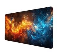 Rojo Alfombrilla Ratón XXL 700 X 300 mm, Impermeable Alfombrilla Escritorio FéNix Mouse Pad con 3MM Bordes Cosidos Material Oficina Mousepad Base de Goma Antideslizante para Jugadores -hjw25063V