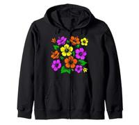 Rojo Amarillo Rosa Hibisco Flor Floración Paraíso Formas Mania Sudadera con Capucha
