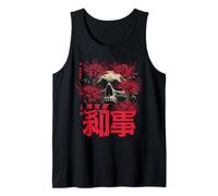 Rojo Araña Lirio Flor Cráneo Esqueleto Anime Japonés O Camiseta sin Mangas