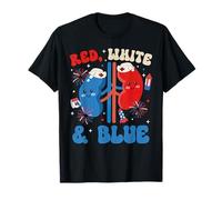 Rojo Blanco Azul Nefrología Enfermera 4 De Julio Diálisis Riñón Camiseta