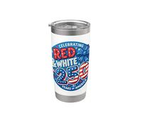 Rojo Blanco y 250 años de América Vaso térmico de acero inoxidable de doble pared