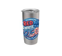 Rojo Blanco y 250 años de América Vaso térmico de acero inoxidable de doble pared