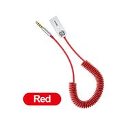 (Rojo) Cable adaptador auxiliar Bluetooth Baseus para coche con conector de 3,5 mm, receptor auxiliar