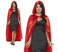 Rojo Capa con Capucha Hombre Mujer Halloween Diablo Vampiro Disfraz Capa