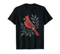 Rojo Cardenal Pájaro Bosque Canción Rústico Bosque Twitcher Camiseta