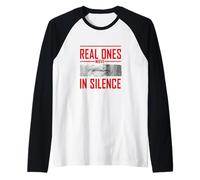 Rojo Color Real Ones Move In Silence Rojo Gráfico Camiseta Manga Raglan