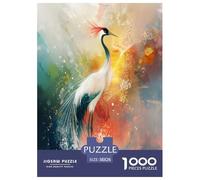 Rojo-Crowned Crane Puzzle Imposible,desafío para Adultos Juego EduGatoivo 1000 Piezas Obra De Arte De Juego De para Adultos Y Niños A Partir De 12 Años 38x26cm/1000pcs