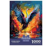 Rojo-Crowned Crane Puzzles Imposible,desafío for Adults Juego EduGatoivo 1000 Piezas Obra De Arte De Juego De para Adultos Y Niños 70x50cm/1000pcs