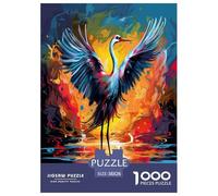 Rojo-Crowned Crane Puzzles Imposible,desafío para Adultos Entretenimiento Creativo 1000 Piezas Obra De Arte De Juego De para Adultos Y Niños A Partir De 12 Años 38x26cm/1000pcs