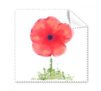 Rojo flor corn poppy Arte Acuarela gafas paño de limpieza paño limpiador de regalo teléfono Protector de 5 unidades
