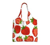 Rojo fresa,Bolsas de mano reutilizables, bolsas de supermercado, bolso de hombro de lona de gran capacidad