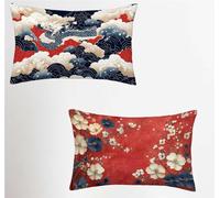 Rojo Funda Cojin 70x90 Juego de 10, DragóN Rectangular Funda Almohada 70x90cm con Cremallera Oculta, Suave Terciopelo Fundas Cojines, Fundas de Cojines para Sofá Cama Silla o Jardín Regalo 3-3890