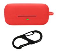 (Rojo) Funda de silicona suave con cierre antipérdida para auriculares Bluetooth Sony WF-C510 - Rojo