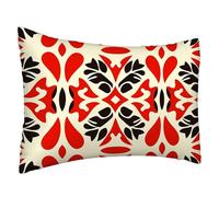 Rojo Fundas Cojines 60x80 cm Mandala Fundas Cojines Decorativos Rectangulares Cushions Felpa Corta Suave pillow Funda de Almohada para Garden Terraza Primavera Verano Otoño Decor, Regalo L-1036