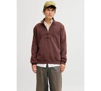 Rojo Hombres Cotton/Recycled/Polyester Sudadera Con Media Cremallera S EU