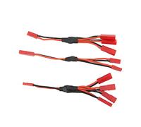 Rojo Juego de Arnés Adaptador Paralelo JST Y Instalación Simple Cable Divisor en Y de Enchufe JST con 3 Arneses Divisor para Coches RC Barcos Aviones Material de Silicona Rojo