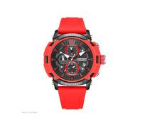 (Rojo) MEGIR Relojes deportivos naranjas para hombres Moda Impermeable Luminoso Cronógrafo Reloj de