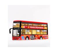 (Rojo) Modelo de coche de juguete 1/36, autobús de dos pisos de Hong Kong, modelo de aleación fundida