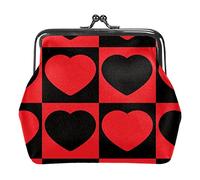 Rojo Negro Amor corazón Mosaico Cuadrado monederos Carteras Vintage Bolsa Bolsas para Regalo