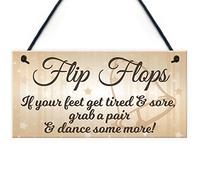 Rojo Ocean Grab un par Flip Flop y baile boda señal para colgar con texto en inglés decoración regalo