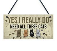 Rojo Océano Really Do necesita todos estos gatos Sign Home Funny Crazy Cat Lady Sign Pet Lover Regalo