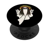 Rojo Oro Y Verde Halloween, Fantasma Rasta, Fantasma Reggae PopSockets PopGrip Adhesivo