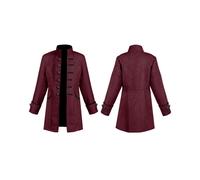 (Rojo oscuro, 125 cm/49,2 pulgadas) Uniforme de cuello alto estilo punk retro para niños de la edad de los príncipes