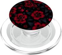Rojo Oscuro Floral Botánico Elegante Flor Naturaleza Gráfi PopSockets PopGrip para MagSafe